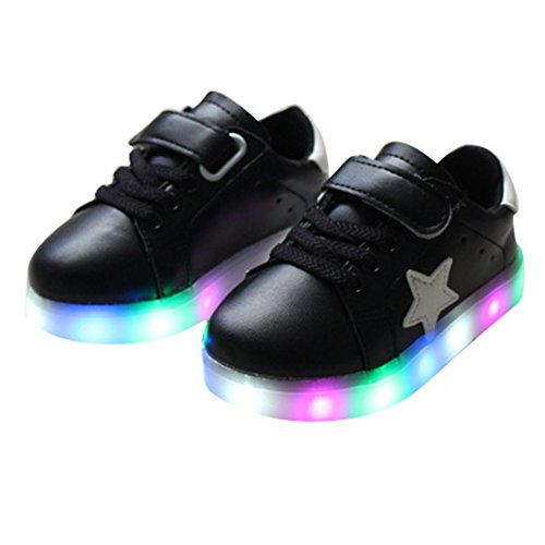 Highdas Jungen Mädchen Leder Prewalker Light Up Schuhe - 2