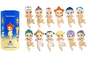 TEDDY'S SUITE Sonny Angel, statuetta da collezione, pupazzo decorativo, decorazione adesiva per telefoni cellulari, tablet, computer, 1 figura a sorpresa casuale, angelo della fortuna blu