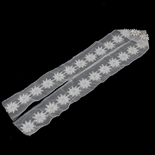 MagiDeal Perlen Borte Spitzenborte Spitzenband Besatz Kleidung Nähen Hochzeit Deko DIY – Farbe 3, 97cm - 6
