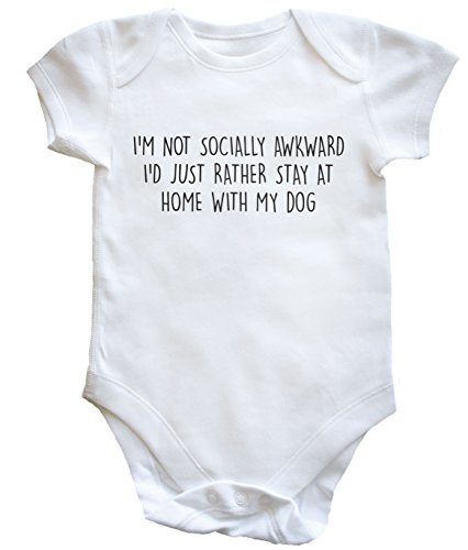 HippoWarehouse I'm Not Socially Awkward I'd Just Rather Stay at Home With My Dog baby vest boys girls