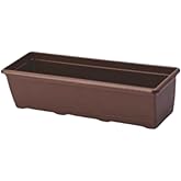 Uzun Balkon Saksısı Bah&ccedil;e Saksısı Orta Boy Dikd&ouml;rtgen Saksı 6 Litre 2 Adet 17x40 Kahverengi