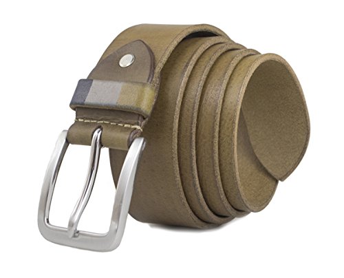 Zerimar Ceinture Homme | Ceinture Homme Cuir | Ceinture Homme Reglable | Ceinture Homme 4 cm Largeur, Kaky, 100