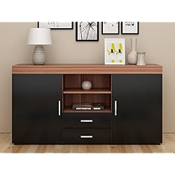 Anaelle Panana Meuble TV de Rangement en Bois avec 6 Compartiments de Stockage + 2 Tiroirs + 2 Portes sur Salon, Chambre, Bureau Salle de Bains etc, Taille: 140 x 35 x 73 cm, Poids: 42 kg