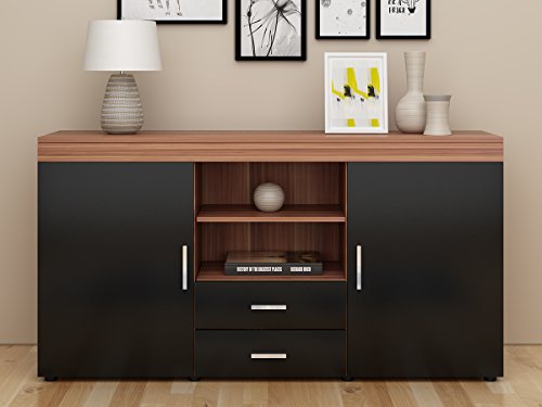 Anaelle Panana Meuble TV de Rangement en Bois avec 6 Compartiments de Stockage + 2 Tiroirs + 2 Portes sur Salon, Chambre, Bureau Salle de Bains etc, Taille: 140 x 35 x 73 cm, Poids: 42 kg