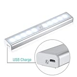 JESWELL USB Automatische LED Schrankbeleuchtung Wiederaufladbare Nachtlicht mit Bewegungsmelder, Magnetische, 10 LED-Licht für den Schrank oder die Schublade, Treppen, Schlafzimmer, Küche (2-er Pack) - 9