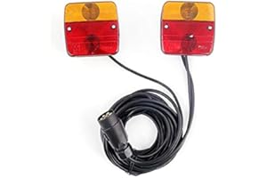 Explora® EMTL5M, Magnetic Trailer Board Rear Towing Combination Cluster Light Lamp Kit Caravan Horsebox - 7-Pin Plug With 5 Metre Cable Lead Wire