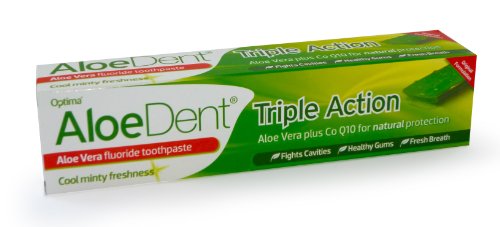 AloeDent Triple Action Aloe Vera Fluoride Free Toothpaste 100ml