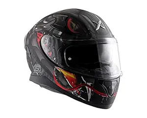 axor Apex Venomous Polycarbonate Dull Black Grey Helmet (Large, Motocross)