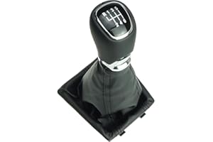 Newtown2700-parts Schaltknauf aus Leder, Schaltmanschette kompatibel für Skoda Octavia 3 III 5E 2012-2021 6 Gang
