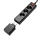 Produktbild Steckdosenleiste, M.Way 3-fach Steckerleiste, 4 USB Anschlüsse, Ladegerät, 1,5m Kabel, Schalter und Kindersicherung, Ideal für elektrische Küchen- und Haushaltsgeräte Schwarz