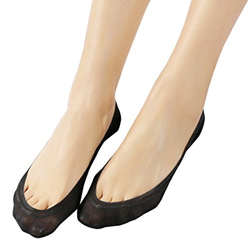 4pares calcetines invisibles mujer cortos nylon algodón calcetines con silicona antideslizante