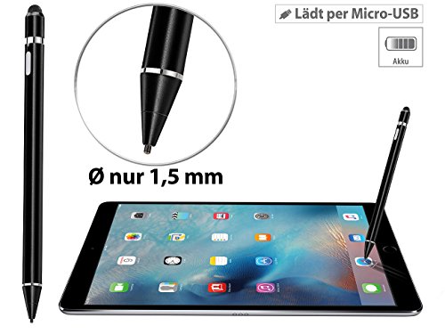 Callstel Aktiver Touchscreen-Eingabestift mit integr. Akku, auch für iPad Pro - 2