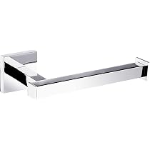 Polished Chrome Wall Mounted Bathroom Square Single Towel Rail Holder Rack Bar