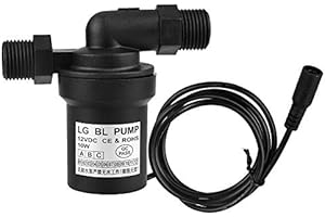 TOPINCN Solar High Temperature DC 12V 10W Brushless Water Heater Hot Circulation Pump Submersible Low Noise 1/2 Thread