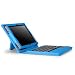 Produktbild MoKo Fire HD 7 Tastatur Hülle Keybord Case - PU Leder Tasche Schutzhülle mit abnehmbarer Wireless Bluetooth Tastatur QWERTY Layout für Amazon Kindle Fire HD 7 Zoll (4. Generation - 2014 Modell), Blau (Nicht für Fire 7 2015)