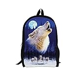 TUOKING 3D Schneewittchen Wolf Rucksäcke drucken Kinder...