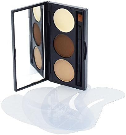Makeup Eyebrow Kit, Lover Bar 3 colour Sleek Make Up Powder Eyebrow Tint Palette+Shaping Stencil Template Beauty Cosmetics Face Cream Contour Wax Eye Brows Filler Base Eyeshadow Nose Shadow Highlighter