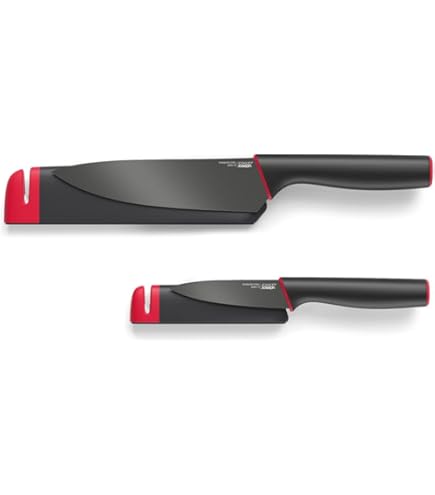 Joseph Joseph Duo Set di Coltelli da Cucina Professionali, Lama da 9-16 cm in Ac