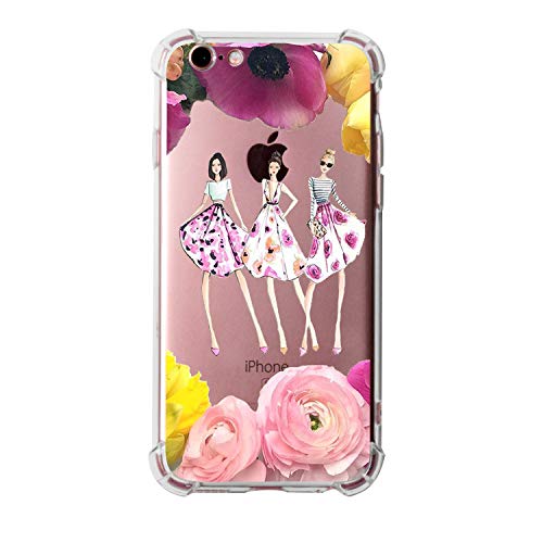 CoziBreath Custodia iPhone Slim Fit Clear Custodia Protettiva in Silicone TPU Custodia Antiurto Divertente Modello Carino (iPhone 6/6S, Orchidea)