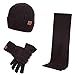 Produktbild ANLW Unisex 3 Piece Winter Beanie Hat Scarf & Glove Matching Set, Hut and Circle Scarf Set Wool Lining, Skin-Friendly, for Winter Outdoor Sports,DeepGray