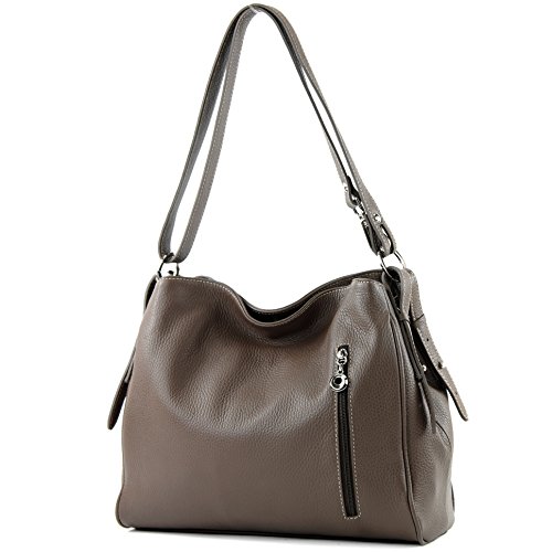 Bolsa de cuero Bolsa de hombro Bolsa de hombro Bolsa de hombro Cuero T119, Präzise Farbe (nur Farbe):Blassbraun
