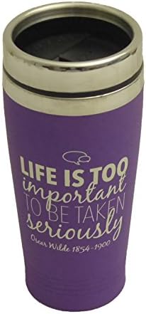 Metro Gifts Life Is Too Important Silicone Travel Mug - Oscar Wilde - 500ml