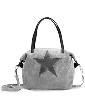 Zwillingsherz Echtleder / Wildleder Tasche mit Stern , Damen, Schultertasche, Shopper, Badetasche, Umhängetasche...