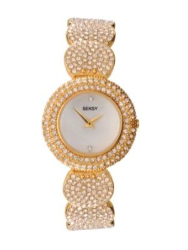 Seksy Wrist Wear by Sekonda Women's Quartz Watch with Mother of Pearl Dial Analogue Display and Gold Coloured Bracelet 4857W.37
