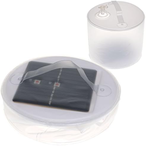 AFISC - Inflatable Solar LED Lamp White Waterproof IP65 Portable for Garden Patio Outdoor Swimming Pool Camping Hiking