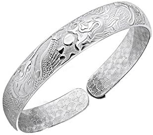 Omos Women's Bracelet Happy Clouds and Phoenix Glitter Adjustable 925 Sterling Silver
