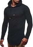  OPTIMALE PASSFORM: Der Slim Fit Sweater-Hoodie passt sich ihrem Körper durch einen taillierten Schnitt optimal an. Das zeitlose Design des Herren Pullis mit Kapuze sieht extrem modern und stylisch zugleich aus.