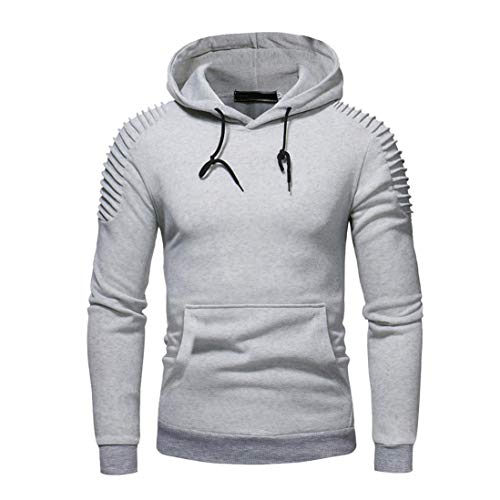 Preisvergleich Produktbild SuperSU Herren Sweatshirt Kapuzenshirt Sweater mit Knöpfen Herren Pullover Longsleeve Hoodie Sweatshirt Basic Rundhals Langarm Shirt Hoody Mode Herren Lange Ärmel Kapuzenpulli Hoodie