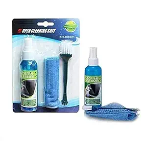 Lapster 3 in 1 Screen Cleaning Kit with Brush and Micro Cloth for PC, laptops, LCD led mobiles and TV (100 ML)