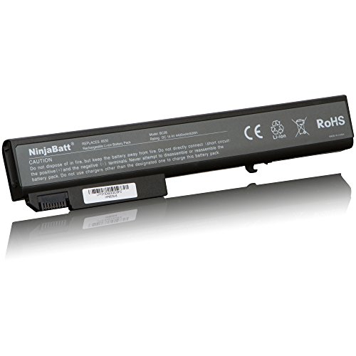 NinjaBatt® New Laptop-Akku für HP EliteBook 8530p 8530w 8540p 8540w 8730w 8740w 458274-421 458274-422 458274-341 BS554AA NBP8A82 HSTNN-I43C – High Performance [8 Zellen/4400mAh/63wh] - 2