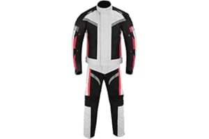 VASTER MOTO Traje de Moto de 2 Piezas, Chaqueta y Pantalones de Moto Impermeables, Chaqueta de Carreras Reflectante para Hombre, con Protector de Motociclismo CE Tank Rainwear (EN-17092)