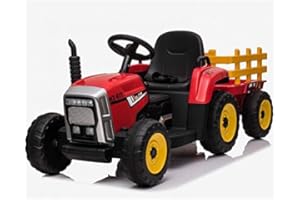 BC BABY COCHES BABYCOCHES - Tractor eléctrico para niños con Batería 12V / Coches eléctricos para niños con Mando Control Remoto, Equipo de Sonido Mediante Bluetooth, Tractor con Remolque Desmontable para niños.