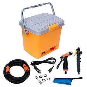 Deoxys Car Washer Pump, High Pressure Car Washing Pump kit Car Cleaning Water Pump Portable Spray Gun Washing Kit 130PS DC 12V 80W for Car Door Window Tire Cleaning(DE-16