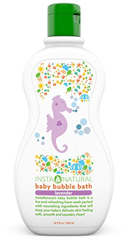 InstaNatural Baby Bubble Bath - Best Bath Wash Formula for Babies - With All Natural Sunflower Oil & Fruit Extracts to Keep Skin Clean & Soft - Calming Natural Lavender Fragrance - 16.9 OZ