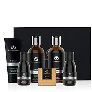 The Man Company Charcoal Kit Set Of 6 - Body Wash, Shampoo, Face Scrub, Face Wash, Cleansing Gel, Soap | Best Gift for Men