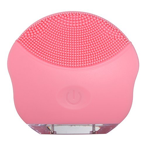 Mini Silicone Rechargeable Ultrasonic Beauty Instrument Face Cleansing Brush (Pink)