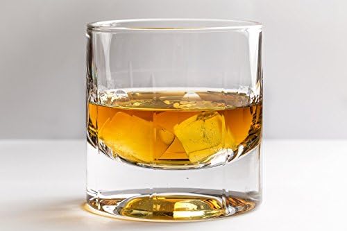 Old Fashioned Double Whiskey Glasses, Mount Jones Scotch glasses by Mayfair Hills - Set of 2. Authentic, Genuinely Elegant, Dishwasher Safe, Glass liquor or Bourbon Tumblers. Premium Ultra-Clarity Glassware