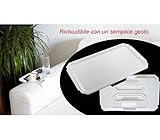 Es un bandeja. Bandeja universal 30,5 x 19 cm para reposabrazos de coche y sofás. Plegable. Montaje a Muelle. MWS.