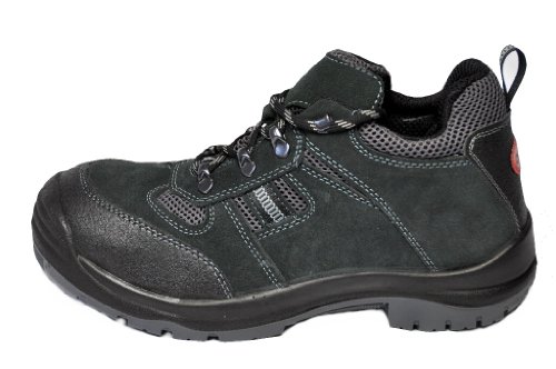 Schwarze Arbeits- und Sicherheitsschuhe Halbschuhe Velours Leder S1P EN345 - 2