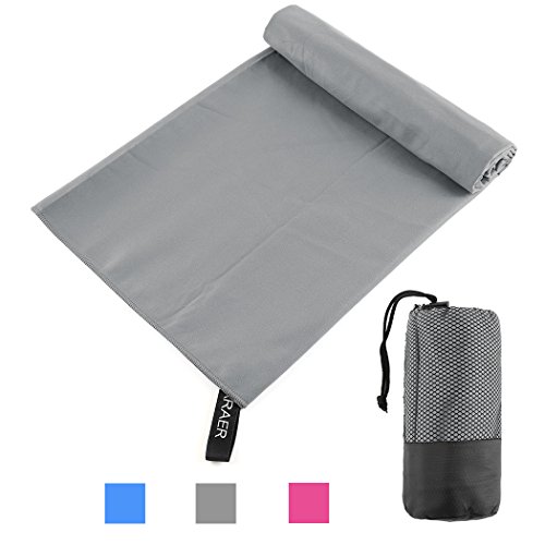 Serviette en Microfibre, ARAER Léger et Ultra Absorbant à Séchage Rapide Serviette de Toilette avec un Sac de 
