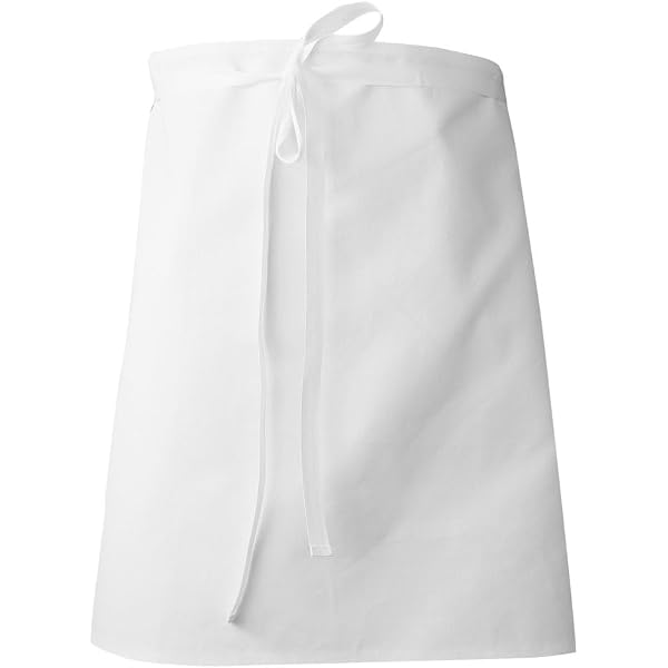 Tablier Court Karlowsky BLS 6 PURE - Blanc, 65% Polyester/35% Coton, Taille Unique (75x60cm) Avec Poche Et Boucle Ajustable