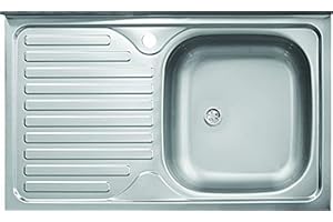 MABEL SRL Lavello cucina da appoggio in acciaio L 80 cm 1 vasca destra