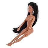 Material: Plástico NON MagiDeal 12 Pulgadas Modelo de Africano Cuerpo de Muñecas Desnudas con Cabello - 31 cm de Pelo Largo Lacio