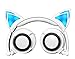 Produktbild Lukis Katze Ohren Kopfhörer Kopfhörer für Kinder Erwachsene mit LED-Licht Faltbare Over-Ear Gaming Kopfhörer Cosplay Headsets (Weiß)