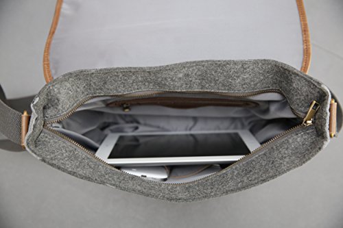 Filztasche anthrazit-grau Schultertasche Notebooktasche Laptoptasche Umh  ngetasche Sporttasche Schultasche