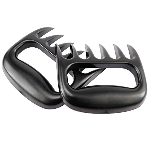 Belmalia 1 Paar Fleisch-Krallen ► Verstärkte Version ◄ Spitzen aus Kunststoff-Vollmaterial – Fleischgabeln Bärentatzen Grill BBQ Pulled Pork Schwarz - 3